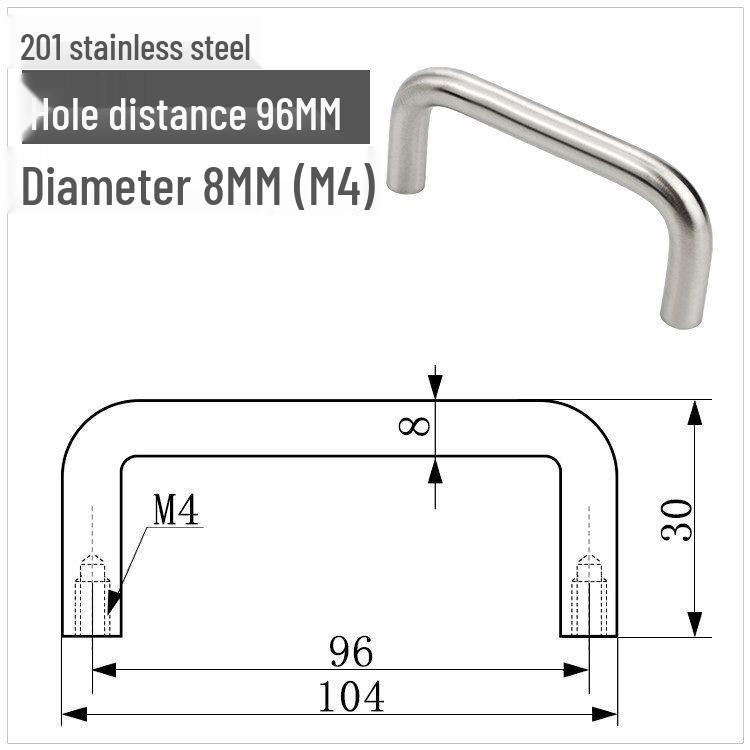 Solid 304 Stainless Steel U-Shaped Cabinet Handle