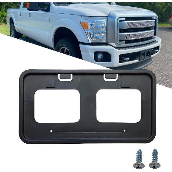 Front Bumper License Plate Frame Bracket Holder Compatible With 2011-2016 Ford F250 F350 F450 Super Duty Replace #BC3Z-17A385-AA