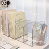Convenient Clear Acrylic Bookends With Handle Desk Organizer Divided Book Stand Desktop Sorting Rack Study Supplies