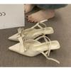 Silk Satin Gentle Bow Single Shoes Women's Back Trip Strap Bag Top Beautiful Temperament Sandals