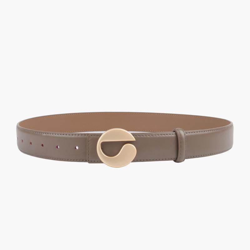 Belt Genuine Leather Calfskin Belt Belt Women's Black Logo Cowhide Belt
