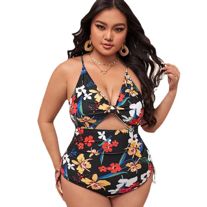Sporty Floral One-Piece Swimsuit for Women