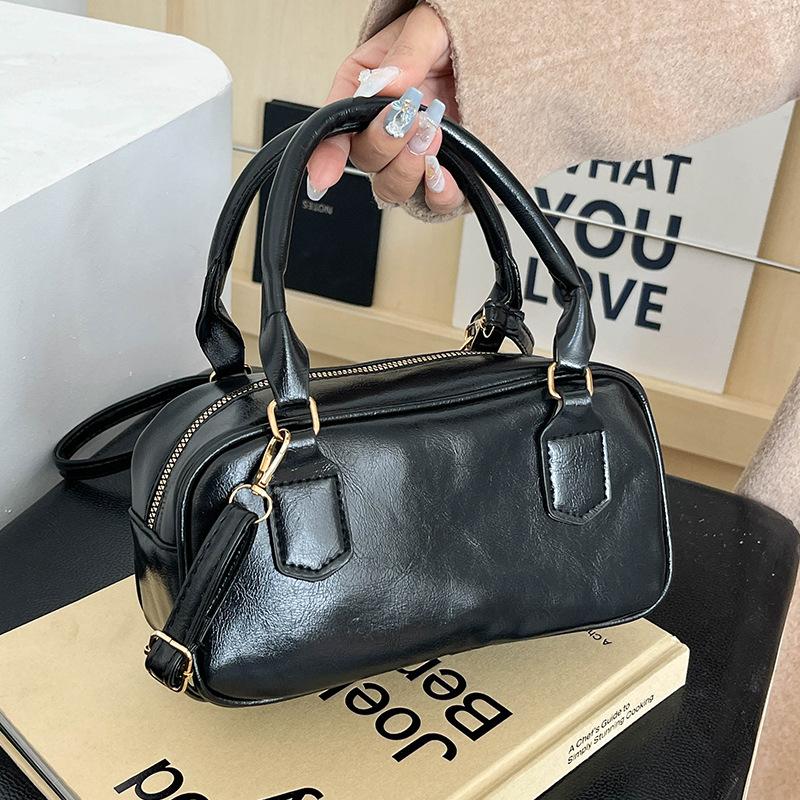 Retro Pendling Stor Kapasitet Skulderveske Høst og Vinter Ny Boston Håndveske Koreansk Crossbody-veske