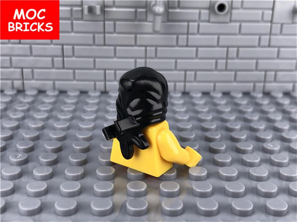 MOC Bricks Black Ninja Wrap Headgear Hood Helmet 30177 88430 96034 Building Blocks Educational Toys Kids Gifts