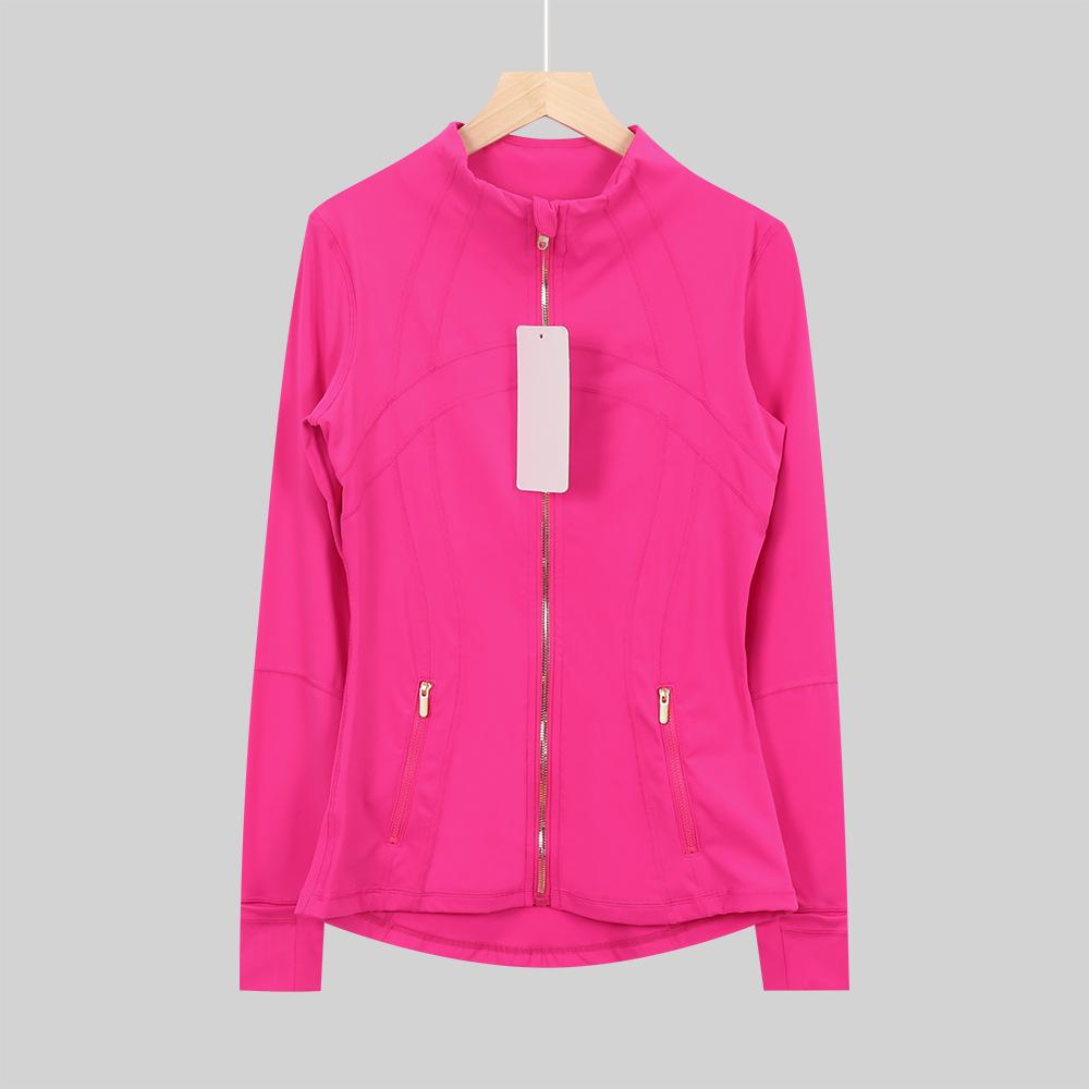 Lulu Original Damen Slim Fit Elastische Formgebende Lange Jacke Mantel mit Stehkragen für Yoga und Laufen