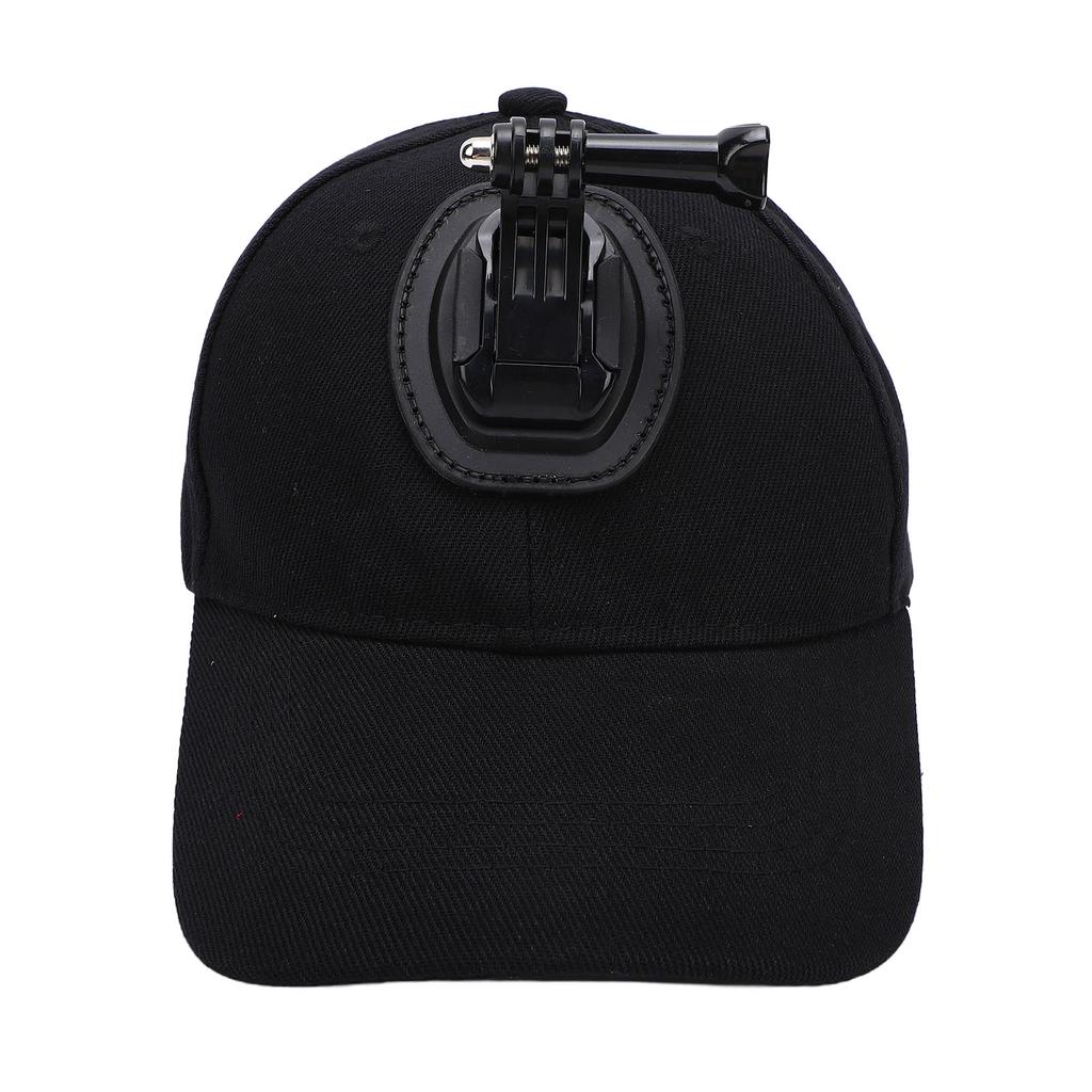 Action Camera Mount Hat Lightweight Baseball Hat with Camera Mount for Outdoor Sports Travel Hiking Black