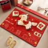 Weaving Texture Horse Floor Mat Blessing Words Quick Dry 2026 New Year Anti Slip Mat Cartoon Convenient Pony Door Mat