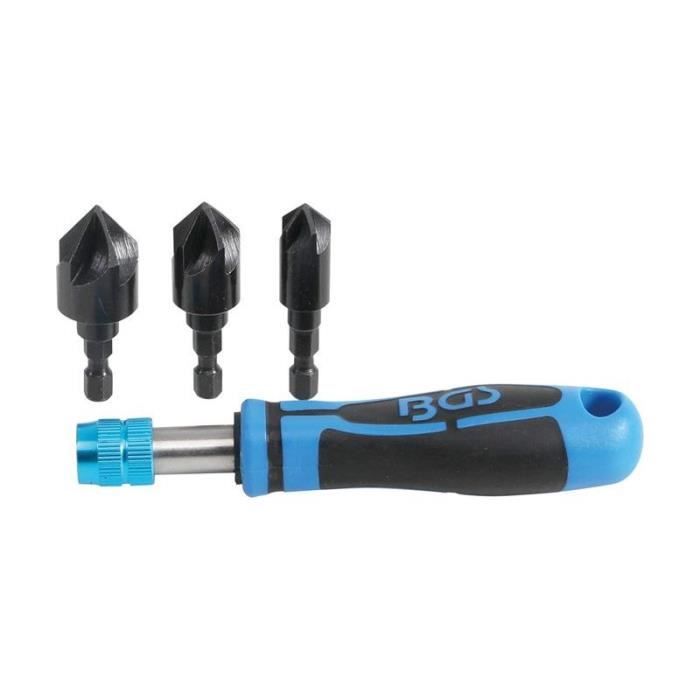 Jeu d'ébavureurs - bgs technic - 3 en 1 - ø 12-16-19 mm - acier chrome-vanadium