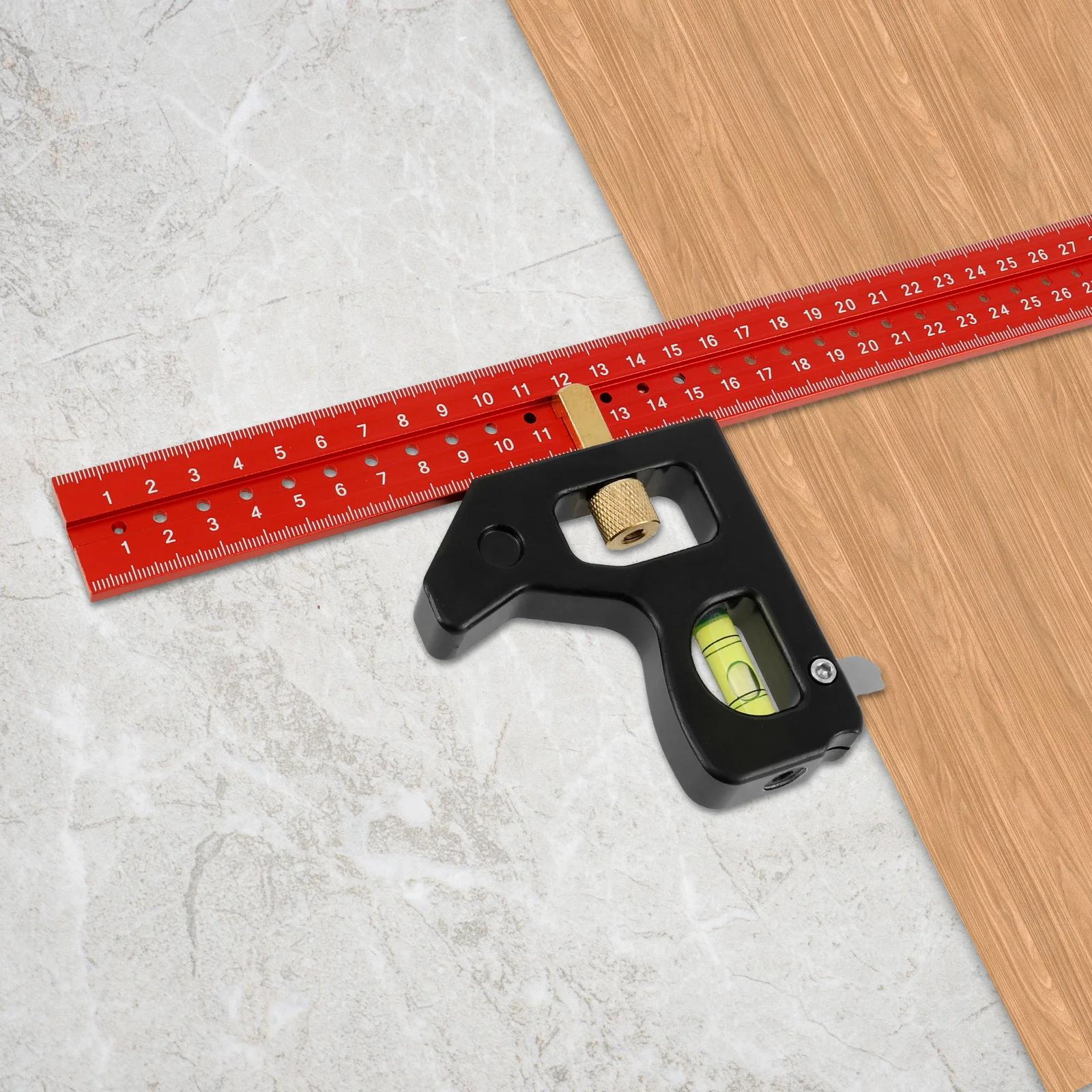 Угольник комбинированный угломер 12 дюймов 45/90 градусов Алюминиевый сплав Многофункциональный угольник для деревообработки