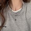 Lava Love Zircon Titanium Steel Sweater Necklace Women's Design Sense Niche High-end Accessories Hip-hop Collarbone Chain