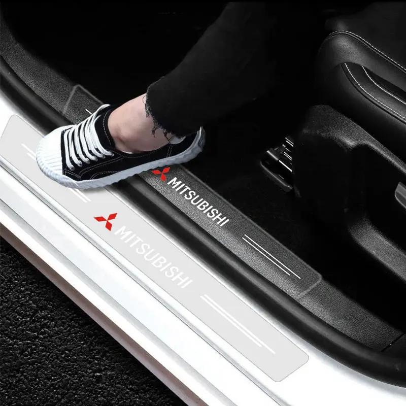Car Threshold Protector Transparent Decorative Badge Sticker For Mitsubishi Asx Lancer Outlander Pajero Ralliart Car Accessories IR3