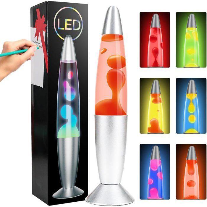 Lampe à Lave LED - CELLUSTOP - Multicolore - Design Rétro - Éclairage 7 Couleurs - Flux Constant