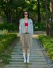 ORDINARY PEOPLE Re: Classic Silk Refined Raw Bermuda Pants [Beige]