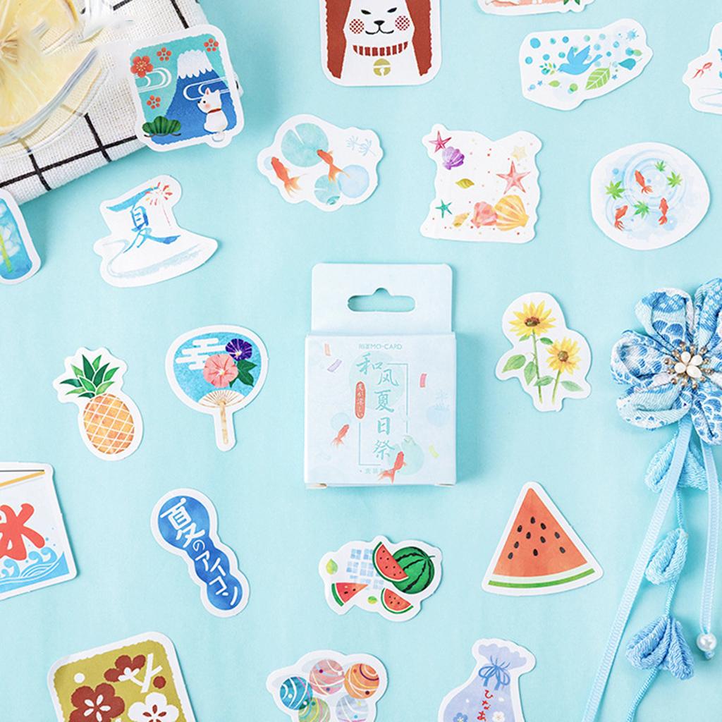 46pcs//box Ice Cream Stickers Sealing Diary Label Travel Sticker DIY Scrapbooking