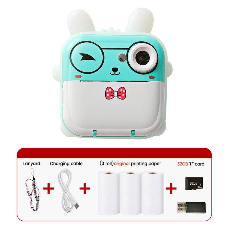 Q5 Barnas Øyeblikkelig Termisk Utskrift Digitalkamera - Tegneserie Miniutgave.