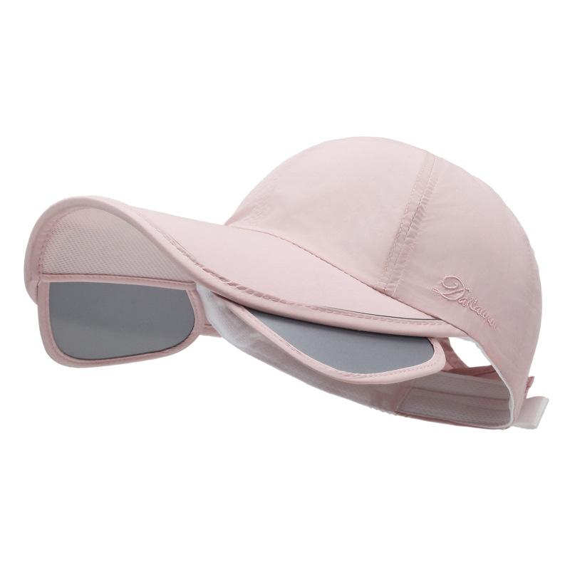 

Летняя тонкая быстросохнущая кепка с солнцезащитным козырьком, которую можно завязать с хвостиком и с широкими полями для защиты всего лица от солнца, бейсболка 56-60cm