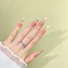 Handmade Pearl Rhinestone Flower Nails: Elegant Nude Whitening Manicure