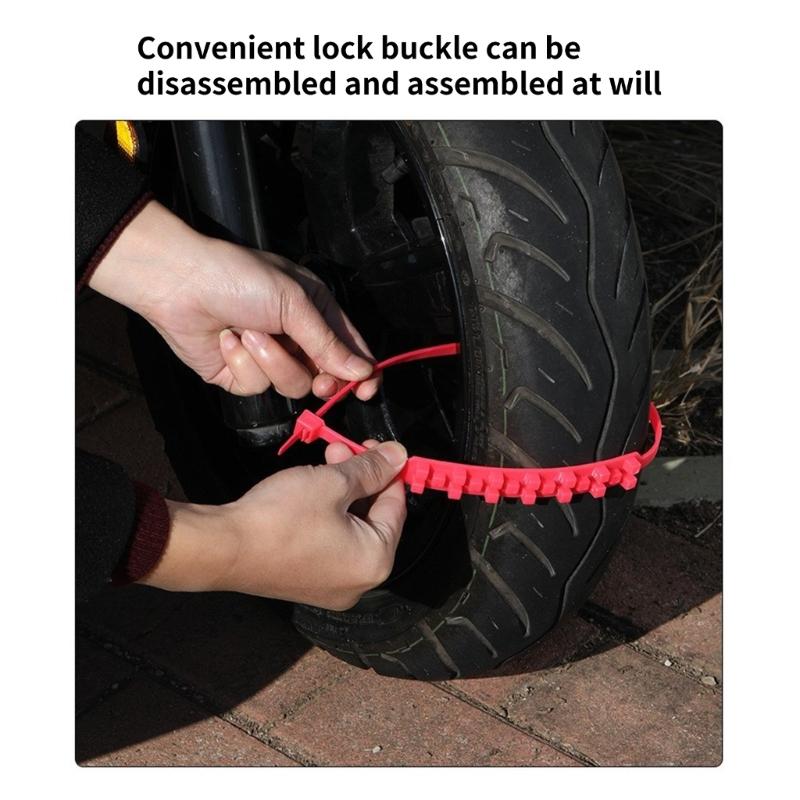 10Pcs Anti Snow Chains Emergency Tyre Wheel Cable Adjustable Anti-Slip Snow Tire Chains for Car SUV Anti Skid Cable Tie