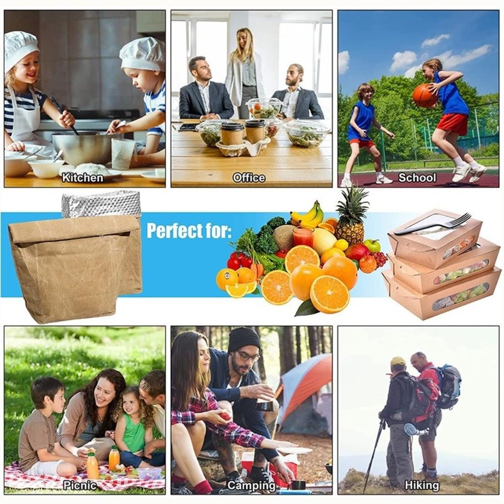 Large Capacity Insulated Lunch Bag Waxed Canvas Lunch Storage Bag For Kitchen Accessories
