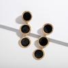 Geometric Enamel Stud Dangle Earrings - Stylish and Versatile for Women