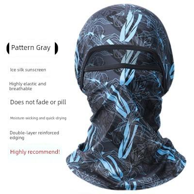 Sun Protection Mask for Men, Ice Silk Headscarf, Cycling Neck Gaiter, Neck Protector, Summer Fishing Full-Face Cover, Face Mask