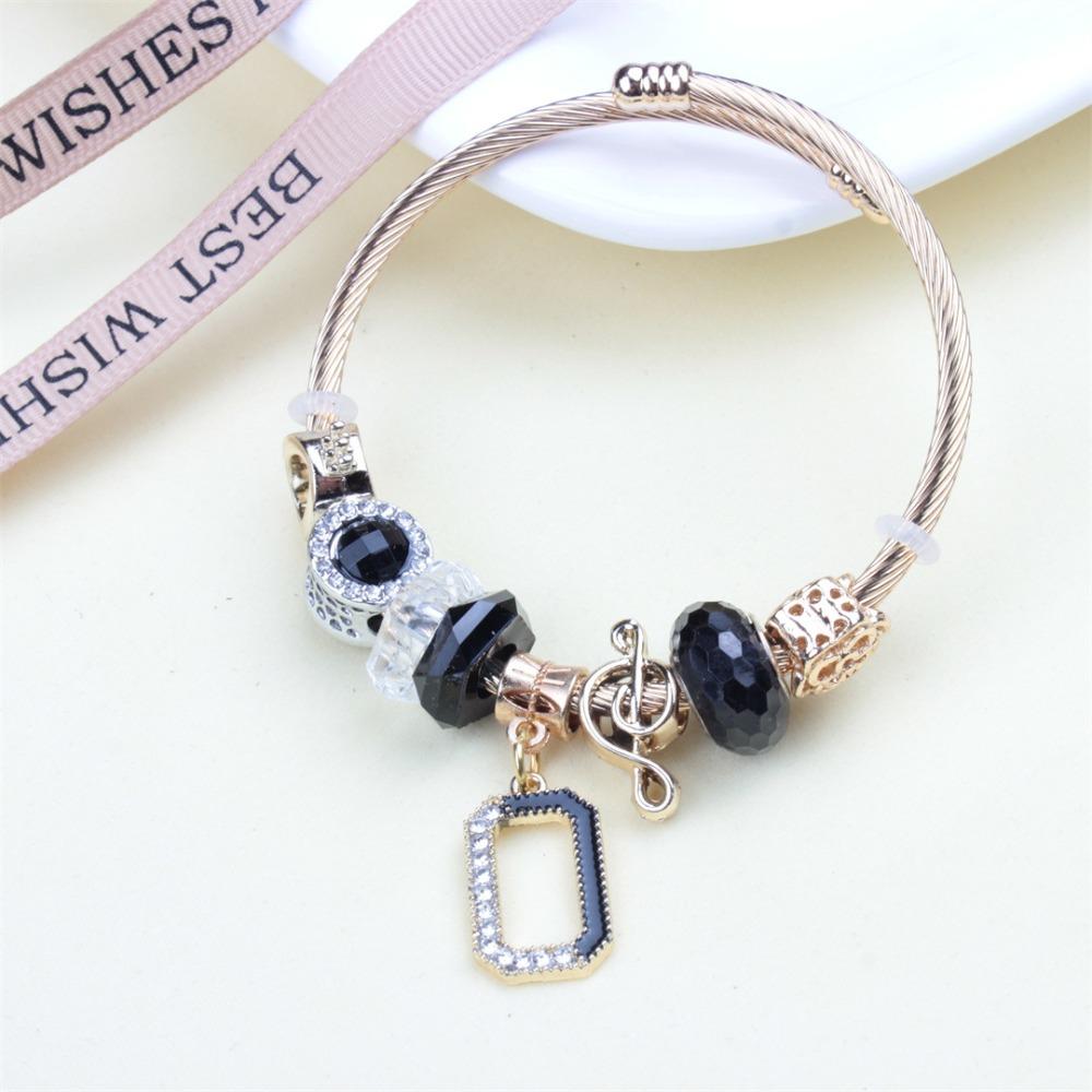 Beaded Bracelet Bangle Multi Element Stainless Steel Copper Alloy Open Spring Snake Bone Chain