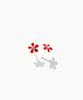 Bonbeau Shining Color Flower Pin Earrings Silver 925 Silver Post Color Cubic Flower Earrings