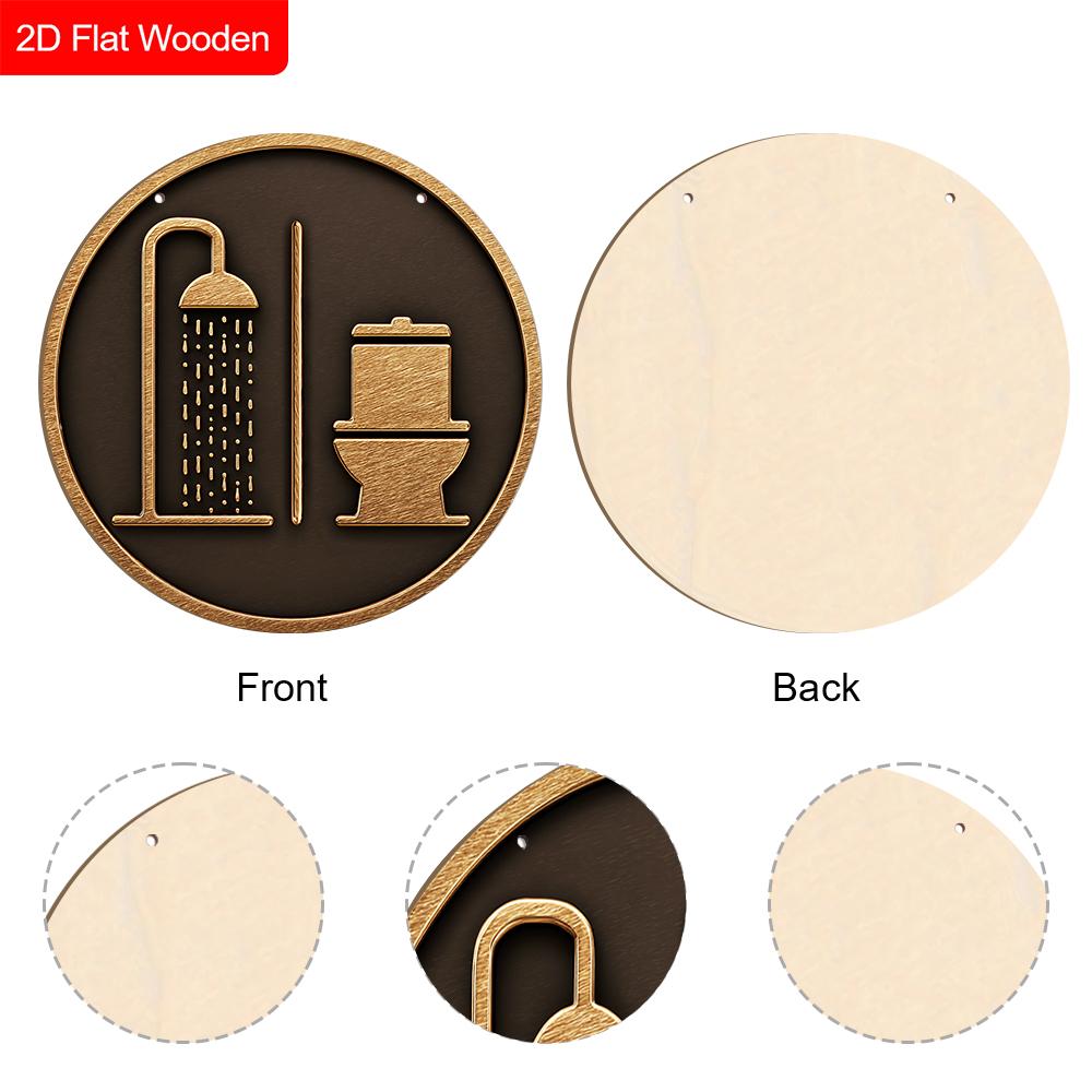 Retro Wooden Toilet Sign - Unique Bathroom Decorative Plaque - Ideal Hanging Ornament for Wall Decor