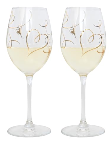 Toyo Sasaki Glass Benedile Wine Glasses, 355ml, Set of 2, Heart-Shaped, Suitable for Red and White Wines, Made in Japan, Dishwasher Safe, Stylish, G45