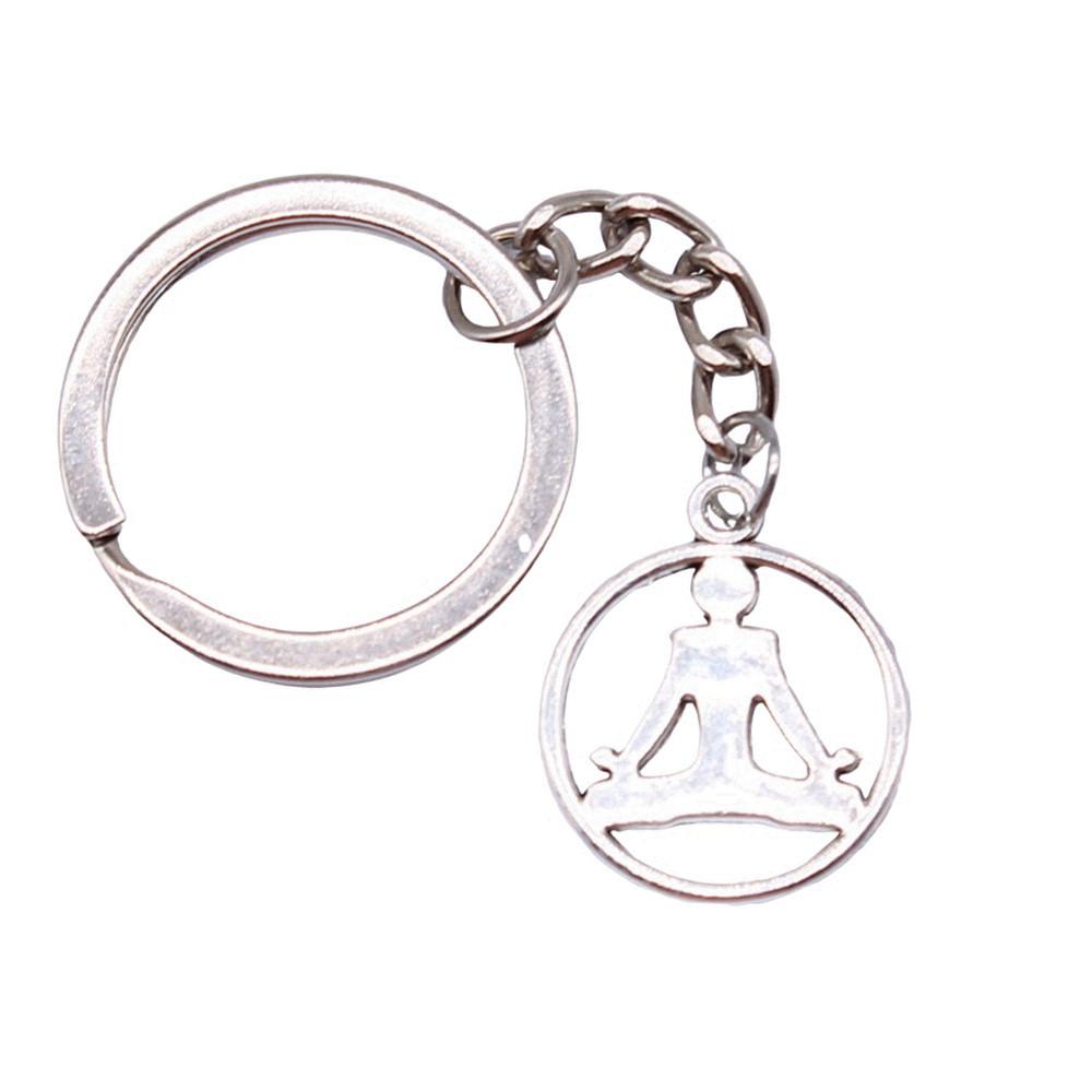Metal Fittings Yoga Keychain Sport Theme Key Ring Souvenir 28mm