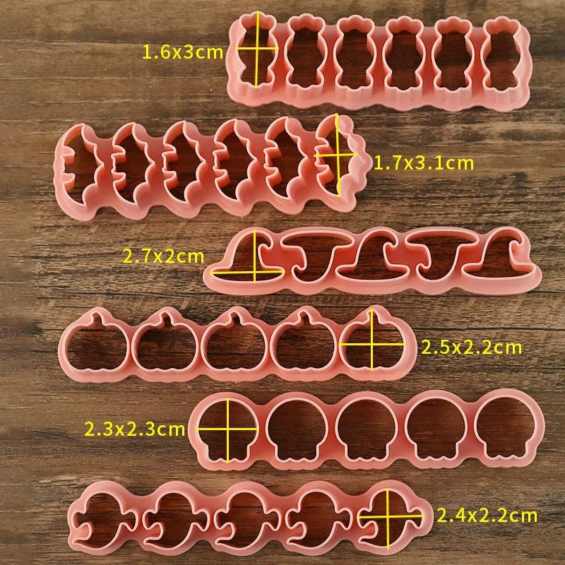 Pumpkin Halloween Cookies Cutters Ghost Bat Witch Hat Candy Biscuit Mold Fondant Embosser Stamp Halloween Party Cake Decor Tools