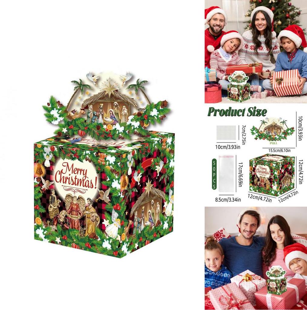 Jesus Christmas Theme Gift Box With Decorative Atmosphere For Holiday Celebrations