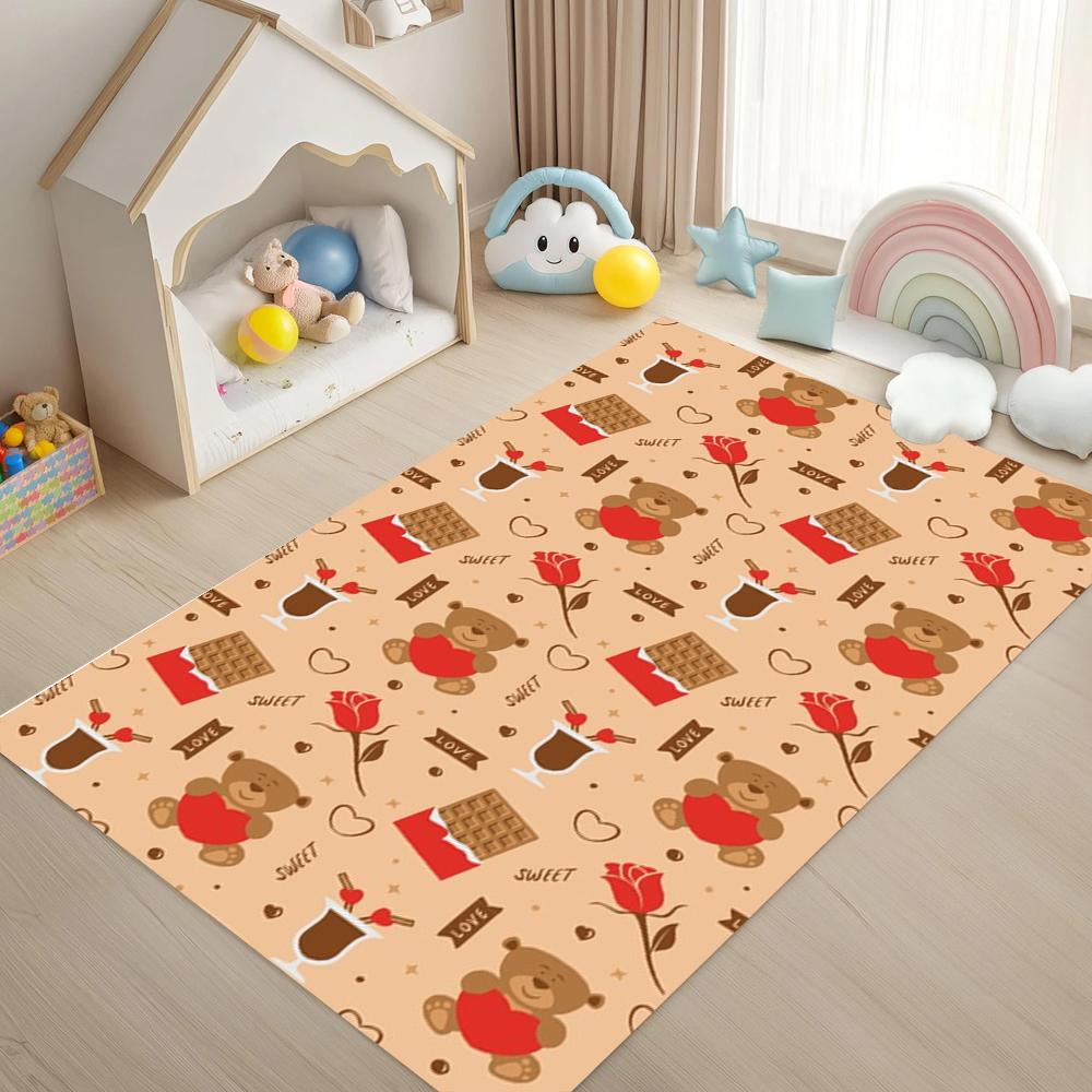 Living Room Carpet Bedroom Little Angel Pattern Floor Mat Soft Non-Slip Large Area Rug Easy To Clean Carpets Home Decoration