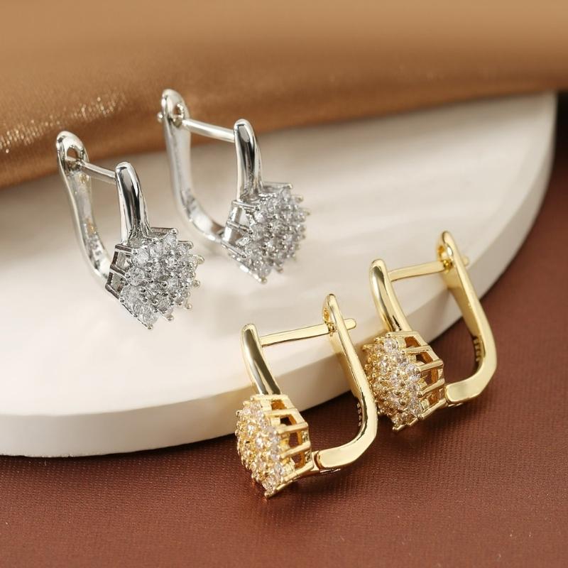 Funkelnde Zirkonia-Ohrringe Kristall Floral Ohrringe Elegantes Ohrschmuck Modeschmuck für Frauen Mädchen