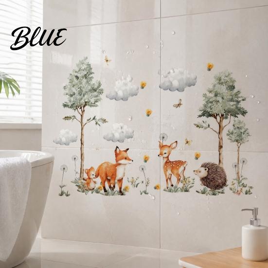 Forest Animal Wallpaper for Home Decor Watercolor Animals Wall Stickers Cute Fox Deer Hedgehog PVC Waterproof Decals Gentle Healing Style