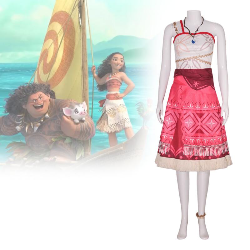 Moana Cosplay Costume Set For All Ages Stunning Moana Outfit With Skirt Top And Accessories