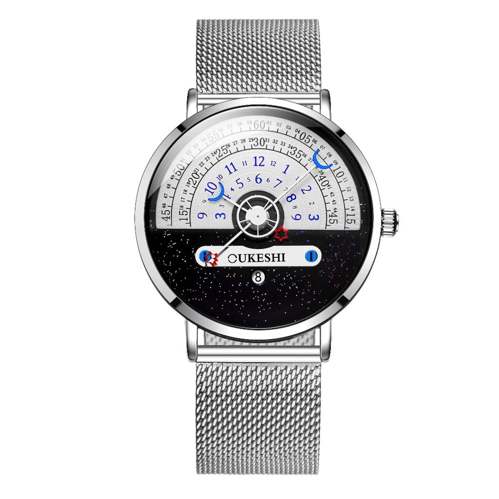 Luxury Men Business Watches Fashion Mesh Band Calendar Quartz Wristwatches For Mens Clock Reloj Hombre