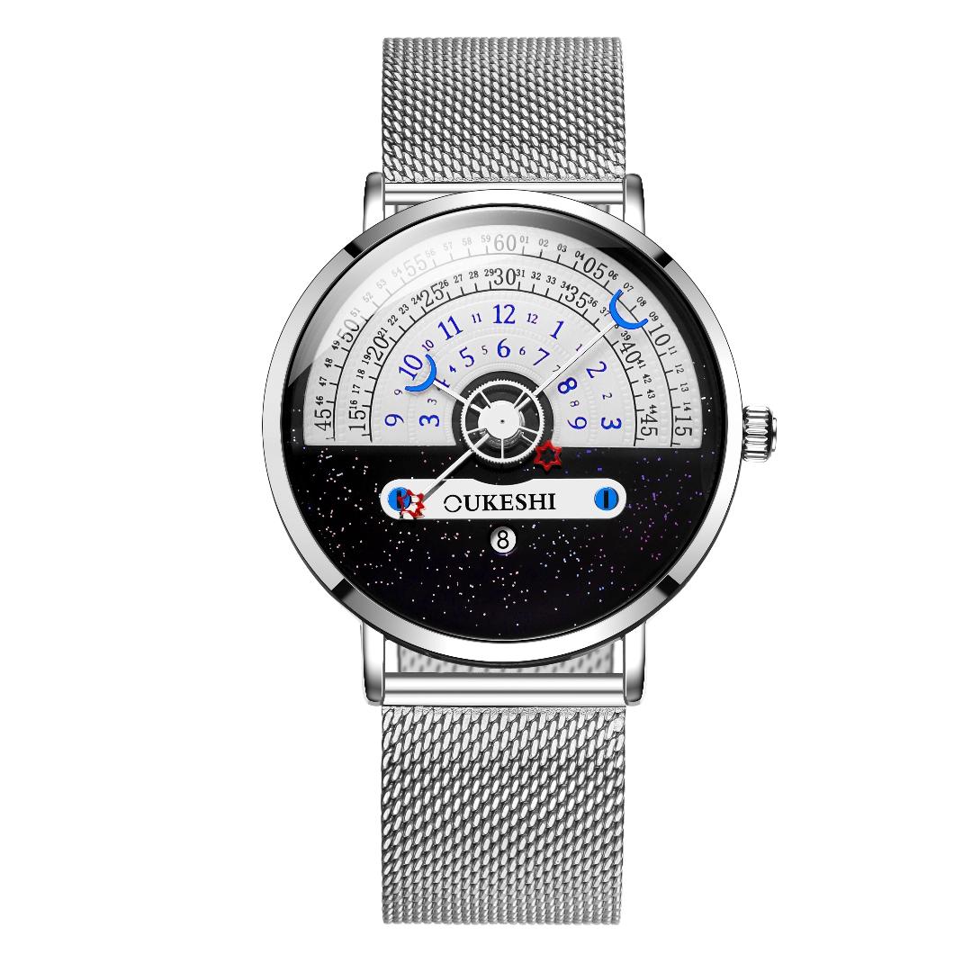 

Роскошные мужские деловые часы Модные сетчатые браслеты Календарь Кварцевые наручные часы Для мужских часов Reloj Hombre