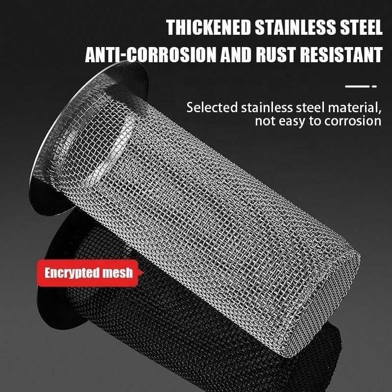 Mesh Sink Filter Stainless Steel Floor Drain Strainers Kitchen Bathroom Bathtub Anti-clog Hair Catcher Leakproof Net Strainer