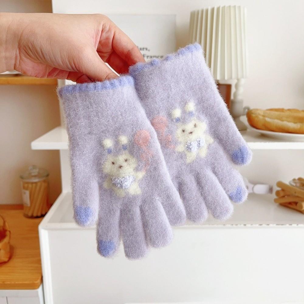 Luvas de Pelúcia à Prova de Frio Luvas Fofas de Coelho de Desenho Animado Novas Luvas Quentes Inverno