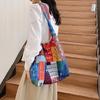 Aesthetic Canvas Toted Bag with Inner Pocket for Women Girls Reusable Grocery Cloth Bag with Pattern for Shopping, Gym