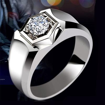 Prsten pánský stylový prsten 2 karátový elegantní pánský diamantový prsten osobnostní pohledný obchodní dominantní gentleman prsten