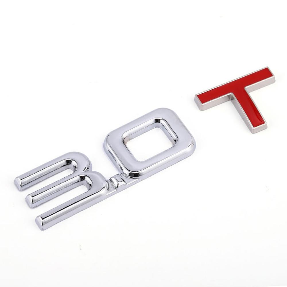1Pcs 1.3T - 3.0T  Premium Metal Car Side Fender Rear Trunk Emblem Badge Decals for Any Vehicle