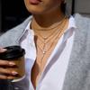 Yori Wodoodporny Stal Nierdzewna Biały Łza Cyrkonia Kübik Naszyjnik z Łańcuszkiem O Modna Biżuteria Bijoux Femme
