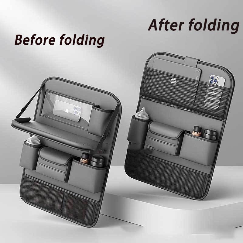 

Car Seat Back Organizer Auto Back Seat Storage Bag with Foldable Table Tray Tablet Holder Tissue Box Multi Pocket Organizer Bag