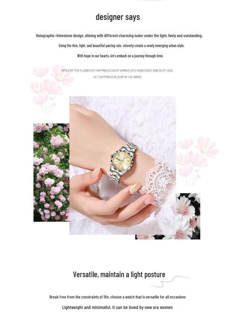 Chenno Women's Luxury Waterproof Luminous Quartz Watch