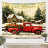 Vintage Merry Christmas Tapestry Santa Claus Tapestry Wall Hanging for Kids Boys Girls Christmas Deer Elk Wall Tapestry Xmas