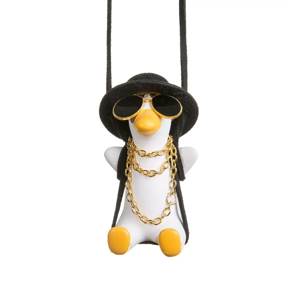 Car-Mounted Swing Duck Pendant - Trendy Yellow Cartoon Decor