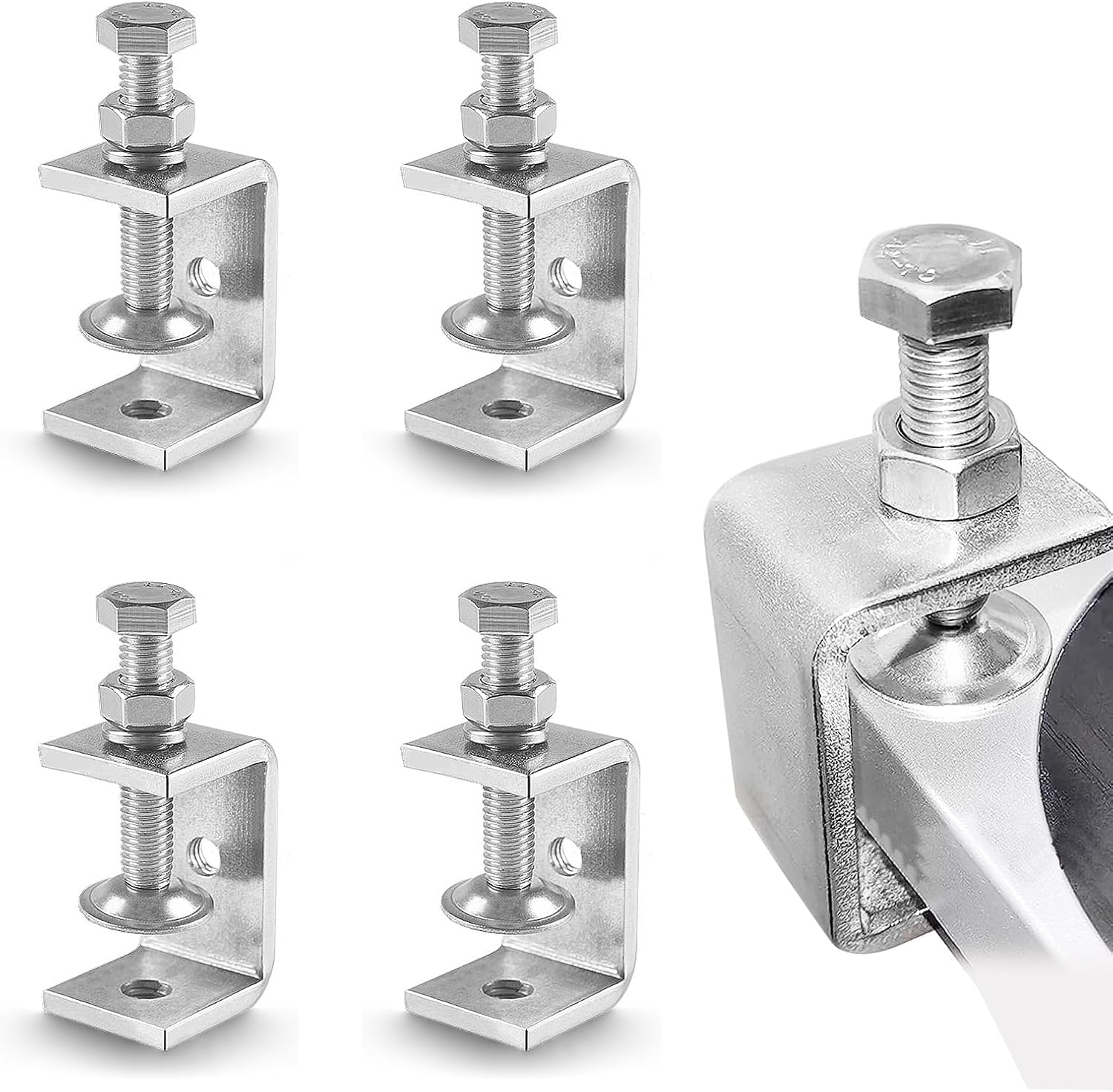 CMD Clamp Tool C-Clamp Stainless Steel Mini Clamp Rustproof C-Clamp Small Hardware DIY Screw Adjustable Non-Slip Woodworking Welding Fixing Tightening