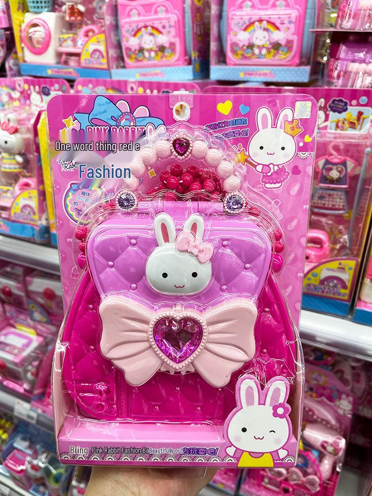 Růžový králíček Mini toaletní stolek a zmrzlinárna Hrací set pro dívky